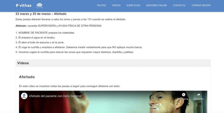 Vithas Fátima habilita una plataforma para que los pacientes con daño cerebral puedan continuar el tratamiento en casa durante el confinamiento