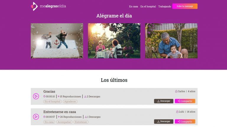 Una web para alegrar el día a los demás
