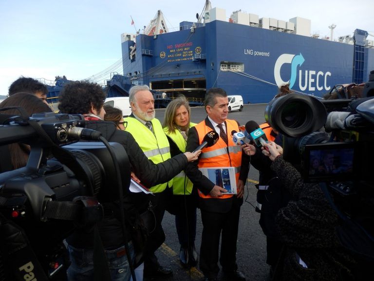 El Puerto de Vigo recibe la escala del buque  RO-RO más grande del mundo propulsado por GNL