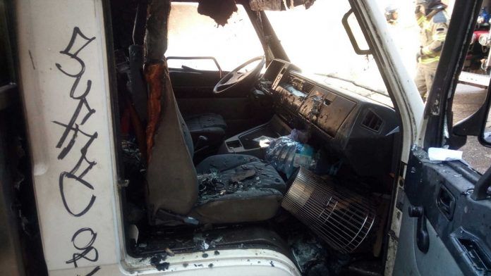 camion calcinado