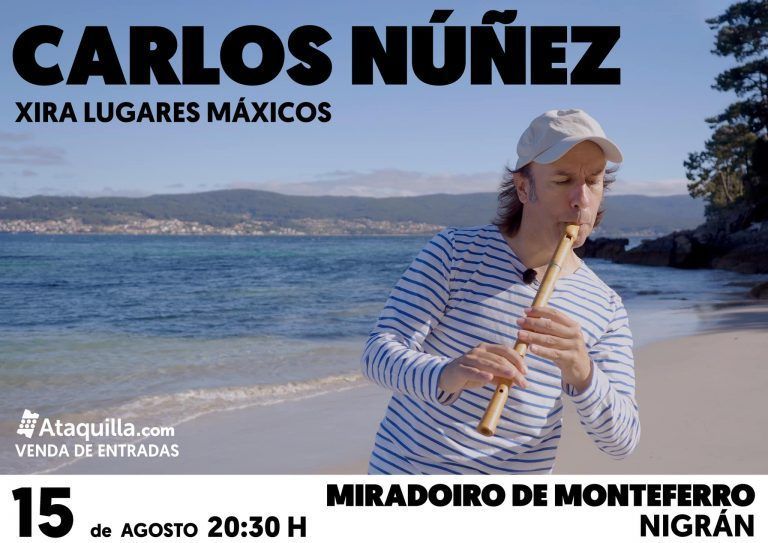 Carlos Núñez, en el mirador de Monteferro