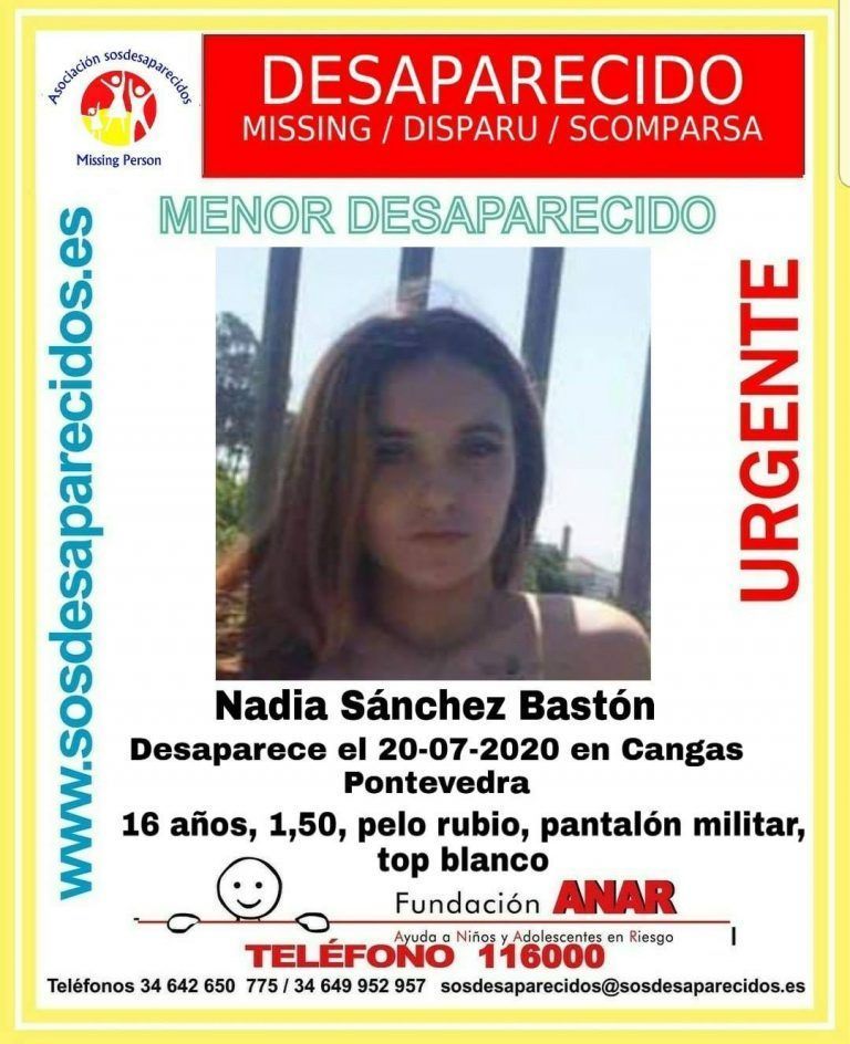 Buscan a joven de 16 años desaparecida en Cangas desde el lunes