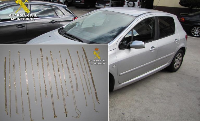 La Guardia Civil detiene a un vecino de Redondela por varios robos entre los que destacan dos joyerías de las que sustrajo 40.000 euros en alhajas