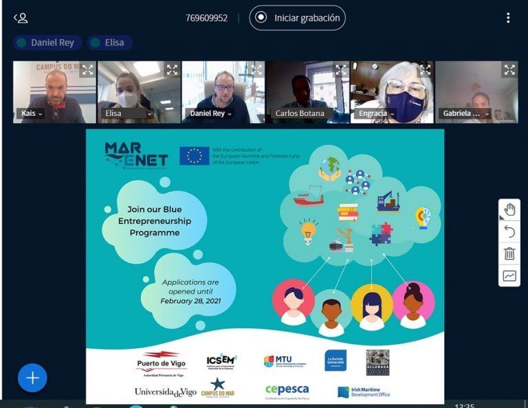 El proyecto europeo Atlantic Maritime Ecosystem Network (MarENet) lanza el programa de emprendimiento azul 2021