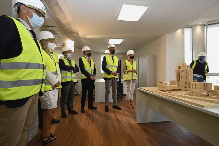 Xunta y TSXG visitan las obras de la Cidade da Xustiza con las plantas prácticamente finalizadas al cien por cien