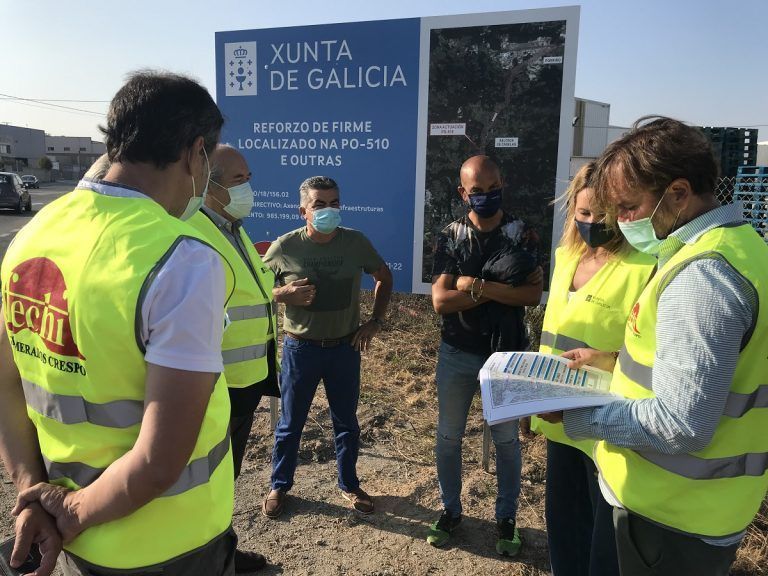 Fernández-Tapias supervisa el inicio de las obras de mejora del firme en la PO-510 a su paso por el ayuntamiento de O Porriño