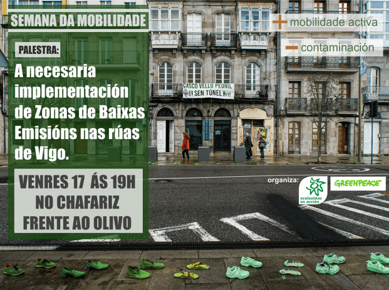 Ecoloxistas en Acción denuncia que Vigo aínda non presentou unha zona de baixas emisións para cumprir coa Lei de Cambio Climático