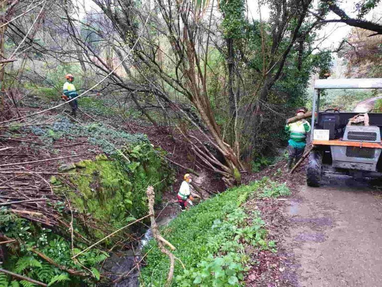 A Xunta realiza actuacións de conservación e limpeza nos treitos interurbanos de dous ríos no concello de Bueu