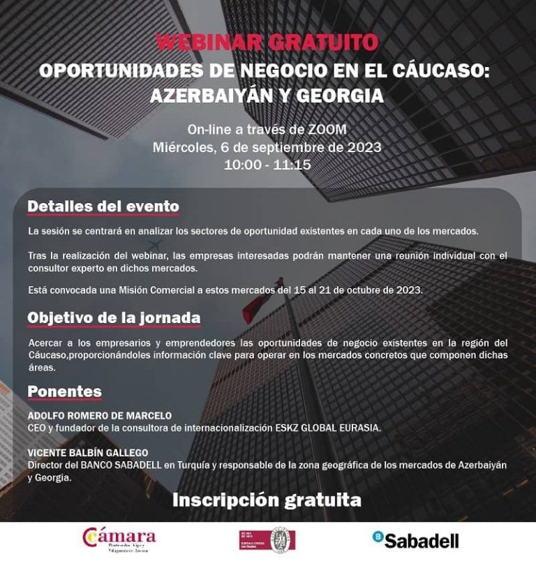La Cámara de Comercio de Pontevedra, Vigo y Vilagarcía analiza con el empresariado las oportunidades de negocio en el Cáucaso