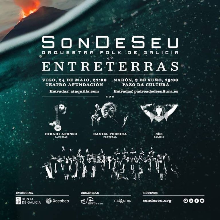 SonDeSeu presentará en Vigo ‘Entreterras’, un novo directo no que as músicas de raíz de SÉS, Hirahi Afonso e Daniel Pereira transforman o repertorio da orquestra