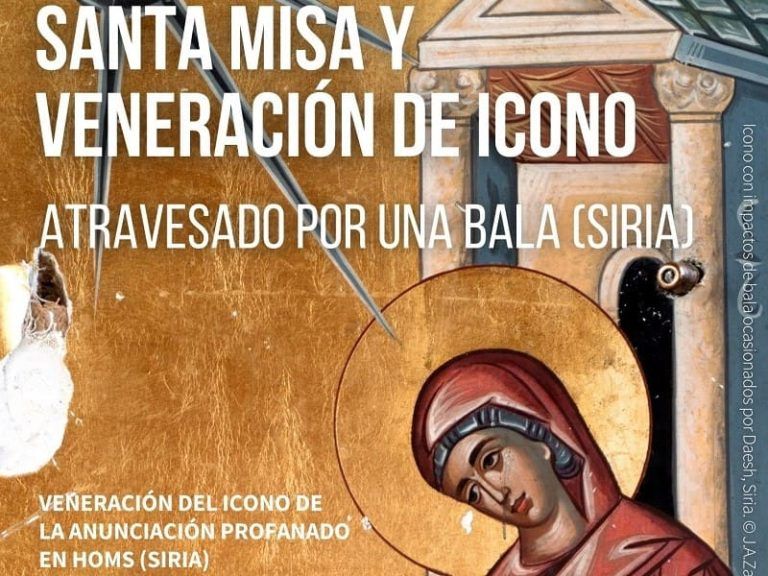 A Franqueira acoge un icono de la Anunciación profanado en Siria