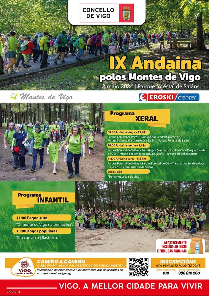 Aberto o prazo ata o 10 de maio para participar na “IX Andaina polos montes de Vigo”