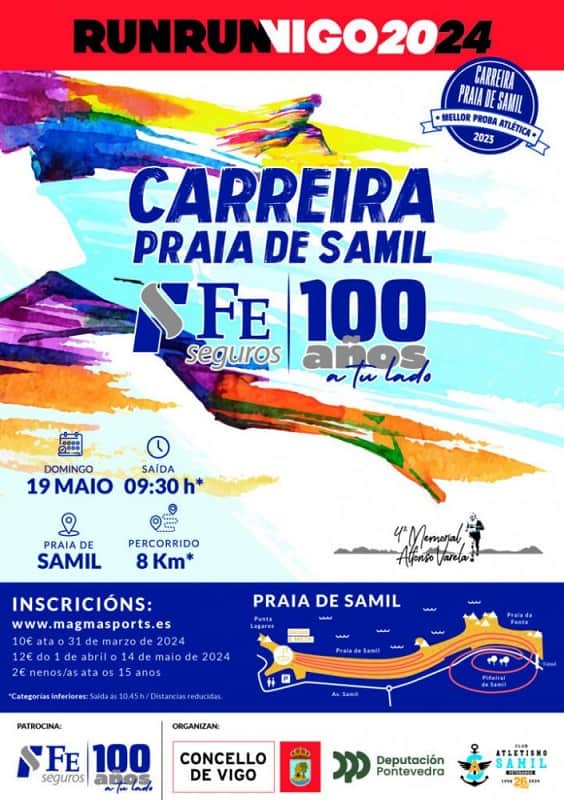 O domingo celébrase a «Carreira Praia de Samil FE Seguros-IV Memorial Alfonso Varela» con 1.200 corredores