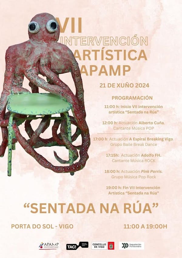 APAMP celebra a súa VII Intervención Artística Urbana “Sentada na Rúa”