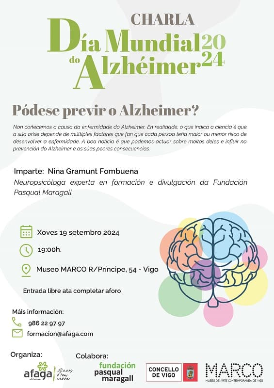 AFAGA organiza o encontro divulgativo “Pódese previr o Alzheimer” no Museo MARCO de Vigo