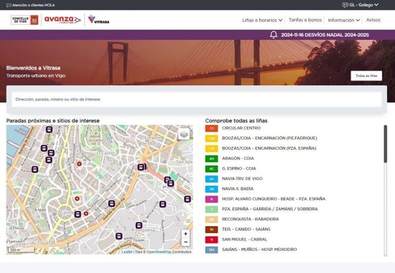 Vitrasa lanza una nueva página web más accesible y funcional para los usuarios de Vigo
