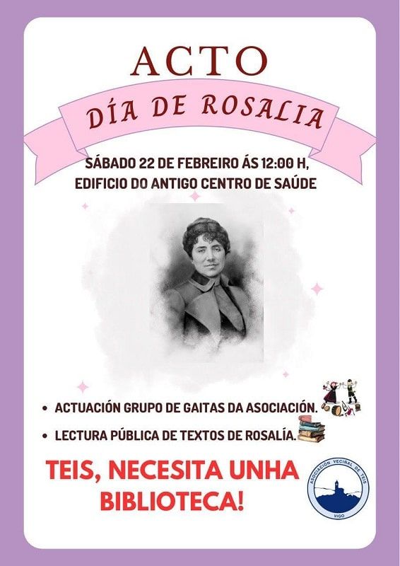 La Asociación Veciñal de Teis organiza un acto en honor a Rosalía de Castro y reivindica una biblioteca para el barrio