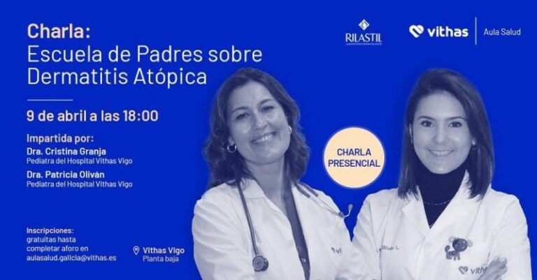 Una charla teórico-práctica sobre dermatitis atópica en niños, nueva Aula Salud de los pediatras de Vithas Vigo
