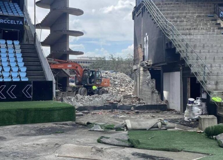 Las obras de construcción de la nueva grada de Gol avanzan en Balaídos