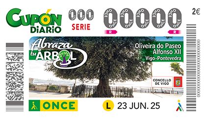 El olivo del Paseo Alfonso XII protagoniza el cupón de la ONCE del 23 de junio