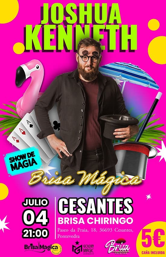 La magia llega a Redondela con el ciclo «Brisa Mágica» cada viernes en el Chiringuito Brisa de Cesantes
