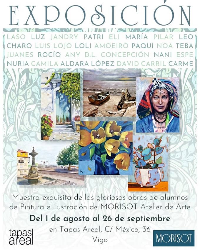 El atelier vigués Morisot lleva su primera gran exposición colectiva a la tapería Areal