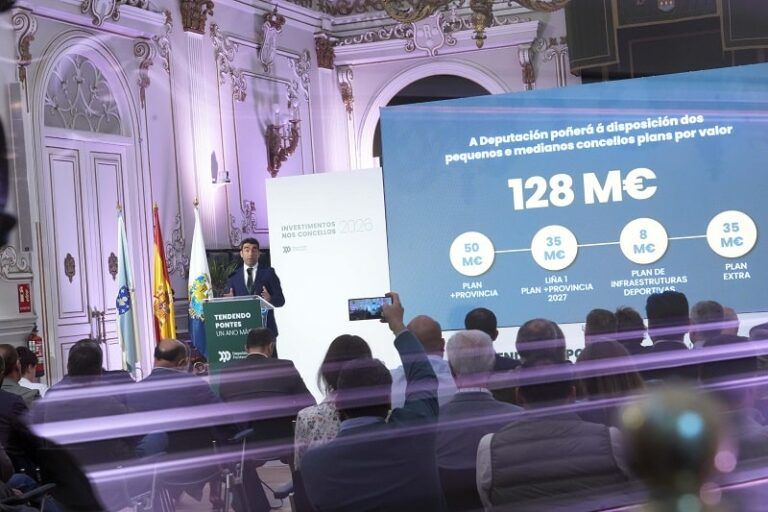 La Deputación de Pontevedra activa un plan histórico de 128 millones para concellos de menos de 50.000 habitantes