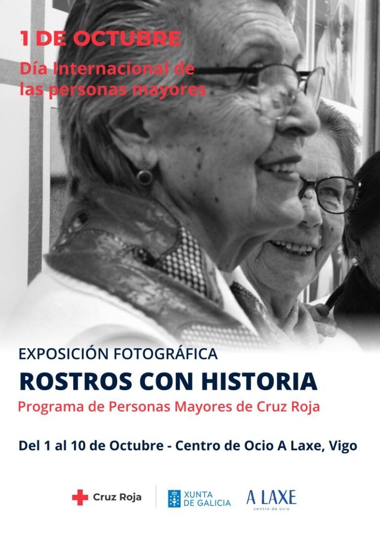 Cruz Roja inaugura en Vigo la exposición “Rostros con historia” con motivo del Día de las Personas Mayores