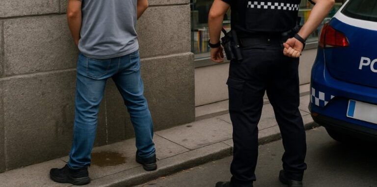 Detenido en Vigo un hombre con una orden judicial tras ser sorprendido miccionando en la vía pública
