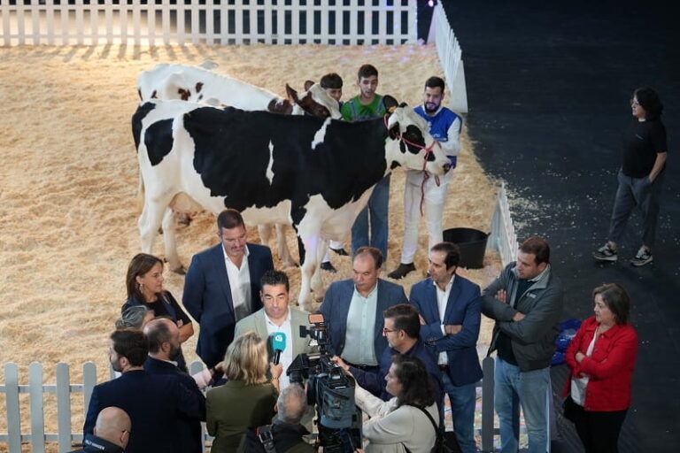 Luis López destaca el potencial de las Rías Baixas como “plató magnífico” durante la rodaje de O pesadelo das vacas en Lalín