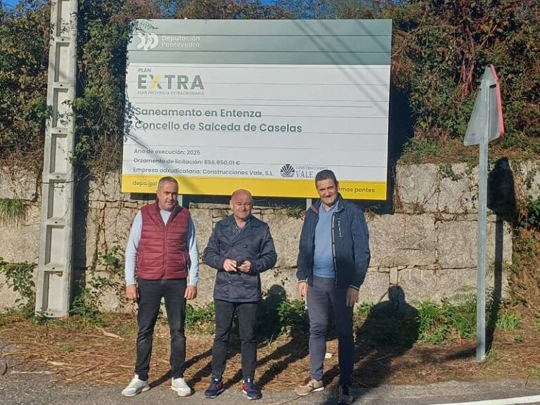 A Deputación destinará a Salceda de Caselas 875.000 euros para financiar integramente o saneamento na parroquia de Entenza