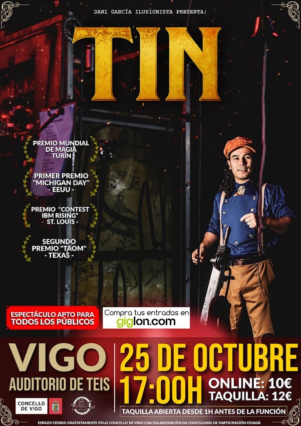 El campeón mundial de magia Dani García presenta en Vigo su nuevo espectáculo “TIN”