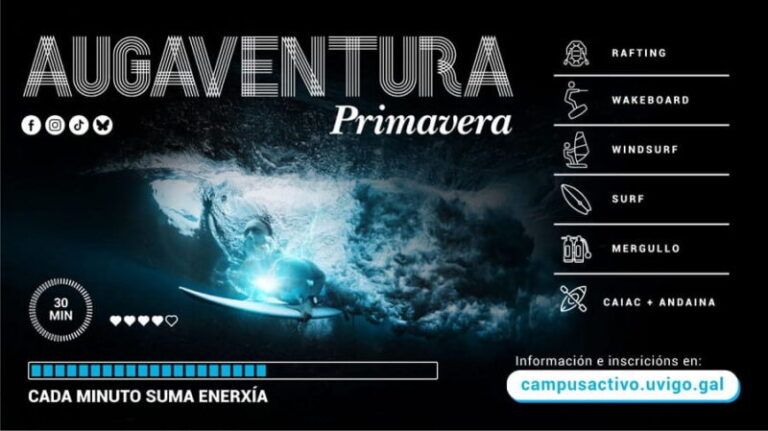 Abiertas las inscripciones para Augaventura Primavera 2026 con surf, rafting y buceo en las Cíes