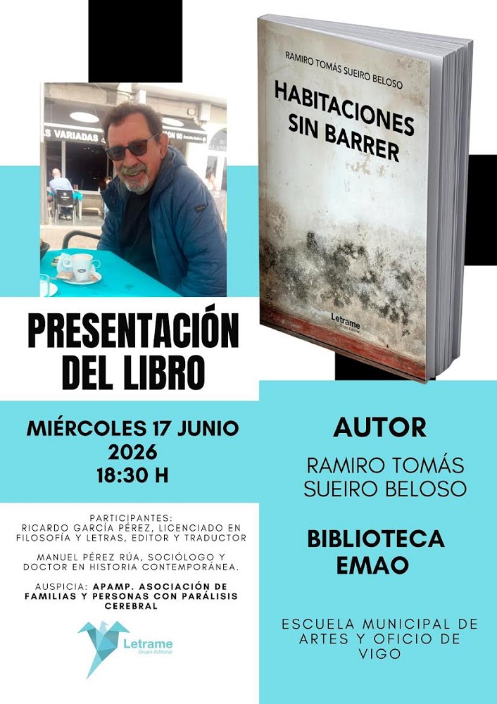 Ramiro Tomás Sueiro Beloso presenta en Vigo Habitaciones sin barrer con fines solidarios